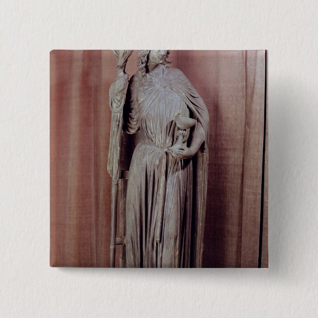 Allegorical figur av det kyrkliga innehav en knapp (Framsida)