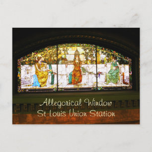 Allegorical fönster - St Louis facklig station Vykort