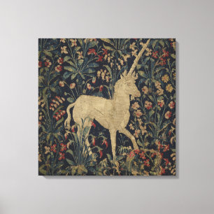 Allegorical "Millefleurs" Tapestry med djur Canvastryck