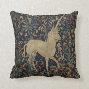 Allegorical "Millefleurs" Tapestry med djur Kudde