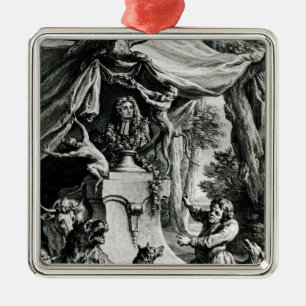 Allegorical porträtt av Jean de La Fontaine Julgransprydnad Metall