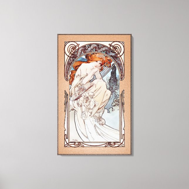 Allegorie de la Musique av Alphonse Mucha Canvastryck (Framsida)