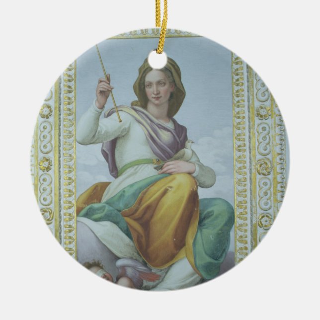 Allegorin av kyskhet (frescoen) julgransprydnad keramik (Framsidan)