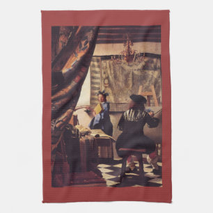 Allegorin av målning av Johannes Vermeer Kökshandduk