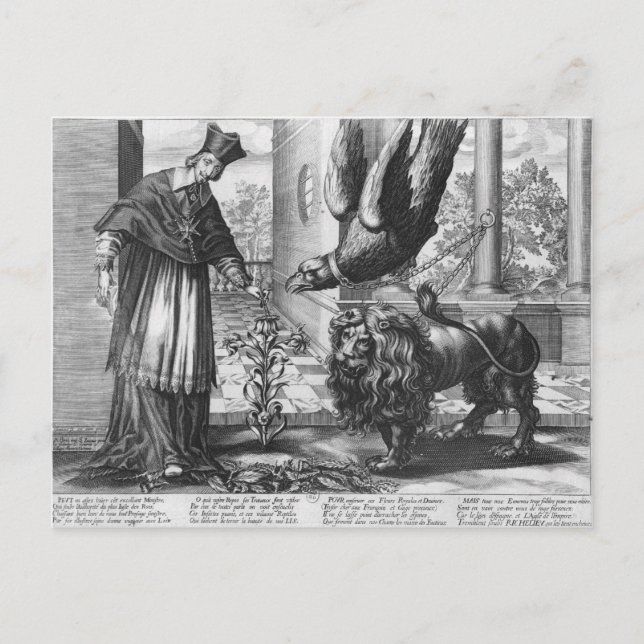 Allegory in praise of Cardinal Richelieu Vykort (Front)