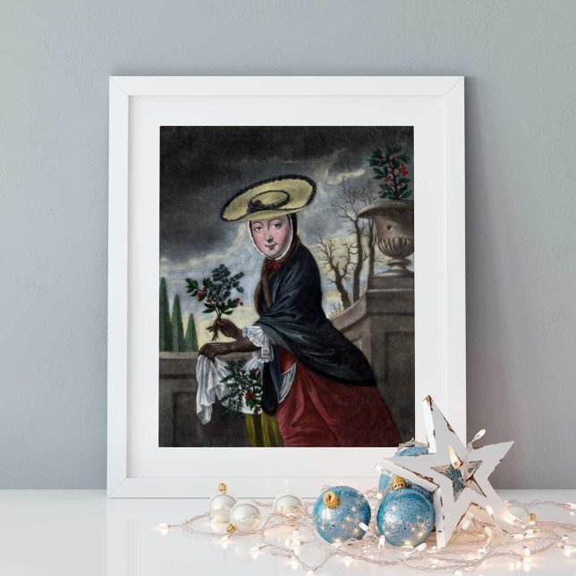 Allegory of December - Woman in Winter Dress Hälsningskort (Skapare uppladdad)