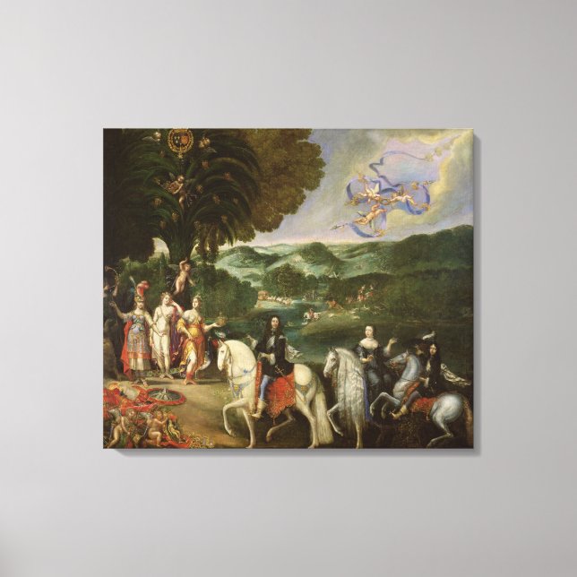 Allegory of Giftermål of Louis XIV in 1631 Canvastryck (Framsida)