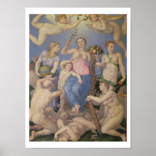 Allegory of Happiness, 1567 (olja på koppar) Poster