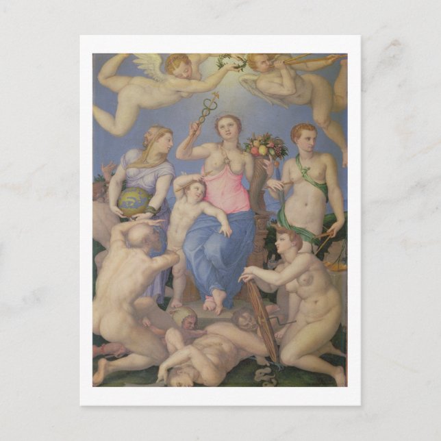 Allegory of Happiness, 1567 (olja på koppar) Vykort (Framsida)
