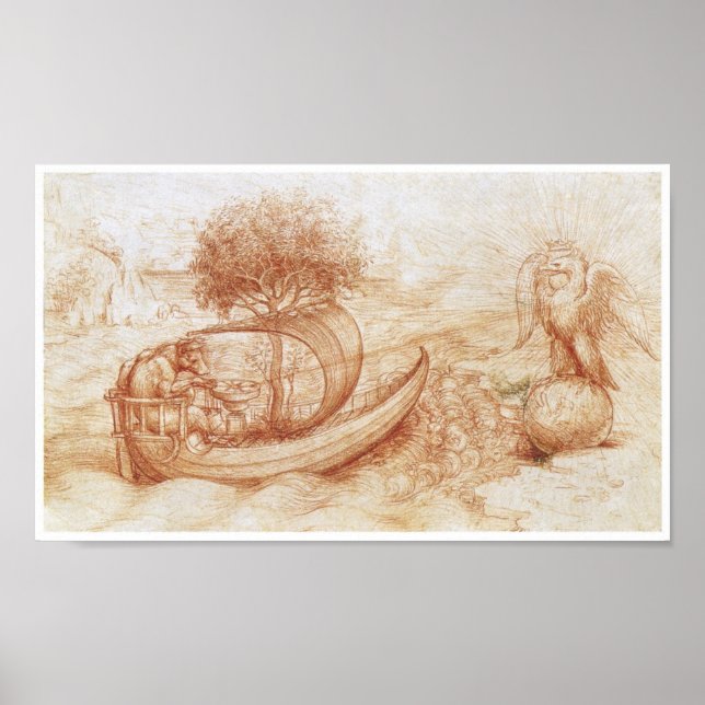 Allegory with a Varg and Eagle, Da Vinci Poster (Framsidan)