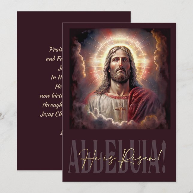 Alleluia! Hej, Risen! Jesus Kristus målning Julkort (Fram/baksida)