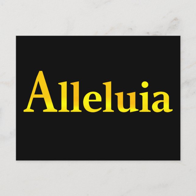 Alleluia-meddelande från Påsk Joy Guld och Black Vykort (Framsida)