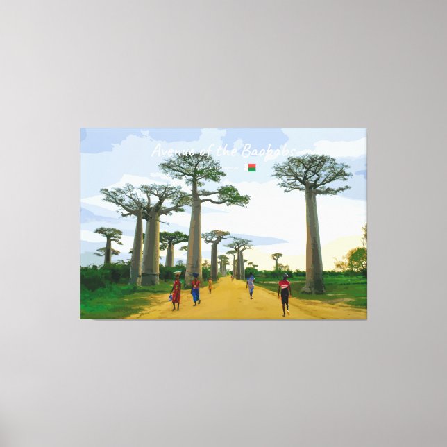 Allén av Baobabträd, Madagaskar - Landskap Canvastryck (Framsida)