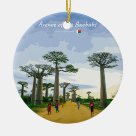 Allén av Baobabträd, Madagaskar - Landskap Julgransprydnad Keramik