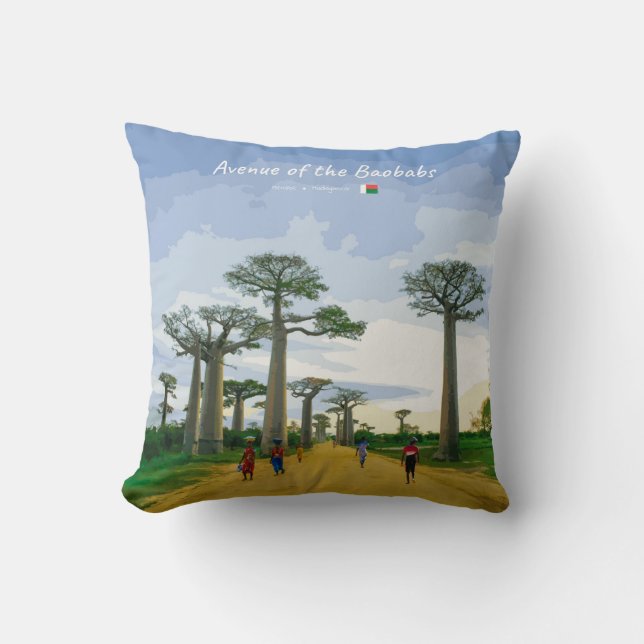 Allén av Baobabträd, Madagaskar - Landskap Kudde (Framsida)