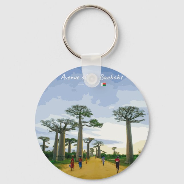 Allén av Baobabträd, Madagaskar - Landskap Nyckelring (Framsida)
