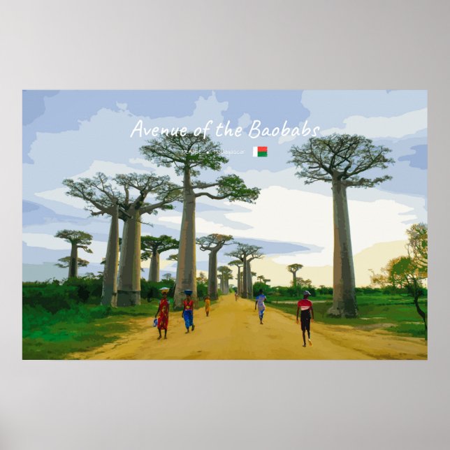 Allén av Baobabträd, Madagaskar - Landskap Poster (Framsidan)