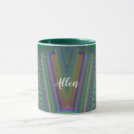 ALLEN ~ GLOSSY 3D Glossy Pink Green Blue ~ Mug Mugg