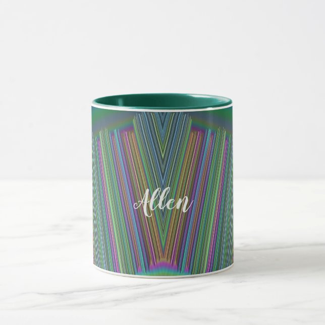 ALLEN ~ GLOSSY 3D Glossy Pink Green Blue ~ Mug Mugg (Center)