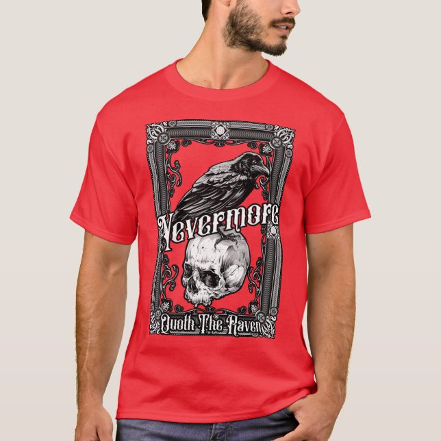 Allen Poe Korpen Aldrig Mer T Shirt (Framsida)