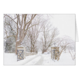 Allenberry semesterorttillträde i snö hälsningskort