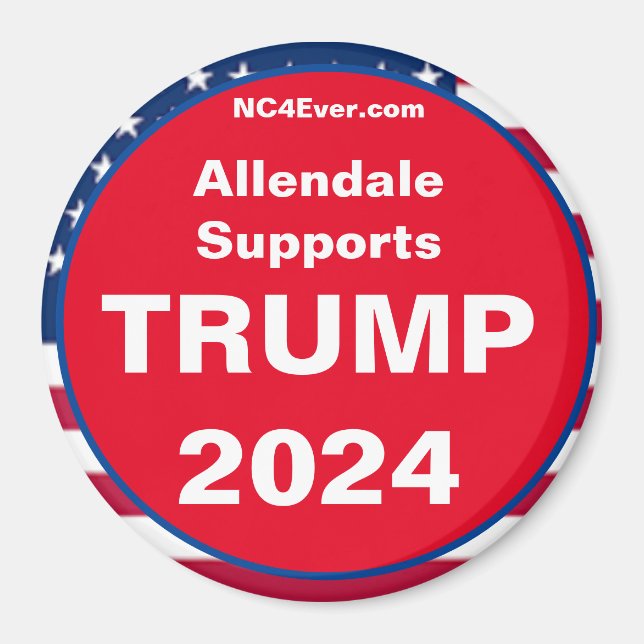 Allendale stöder TRUMP 2024 Fridge Magnet (Framsidan)