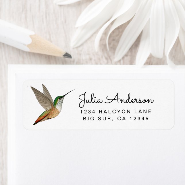 Allens adress Hummingbird return address Label Returadress Etikett (Insitu)