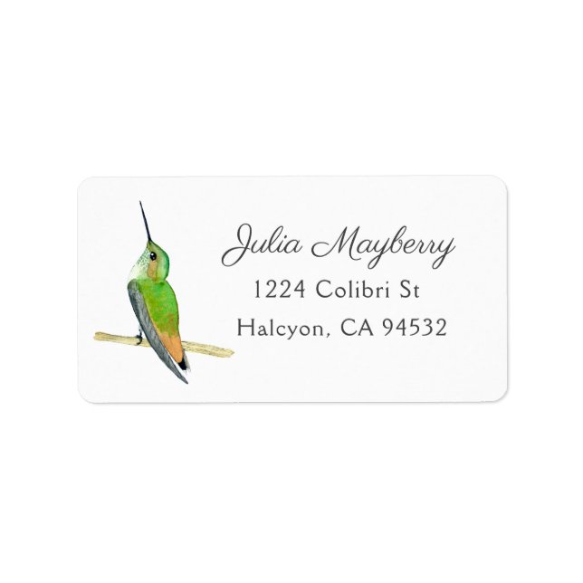 Allen's Hummingbird Address Label Adressetikett (Framsidan)