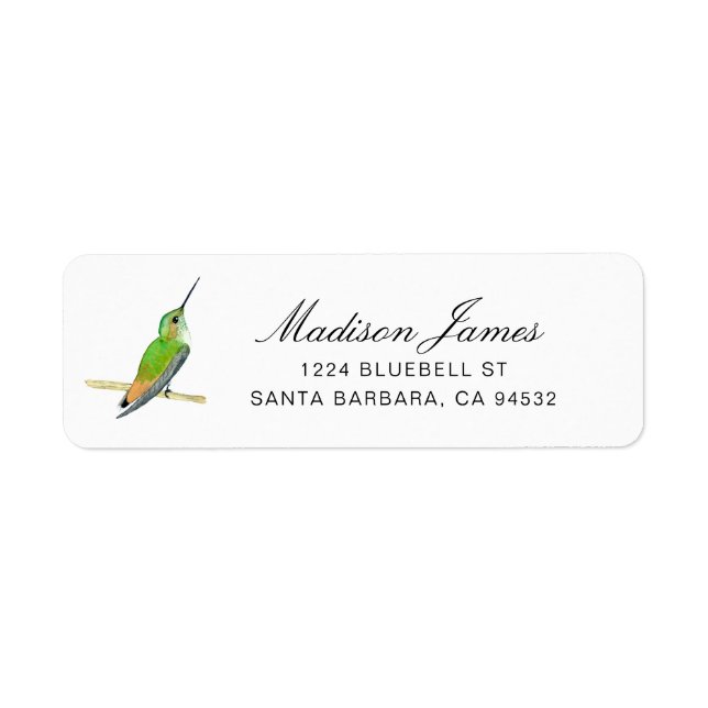 Allens Hummingbird-adressetikett Returadress Etikett (Framsidan)
