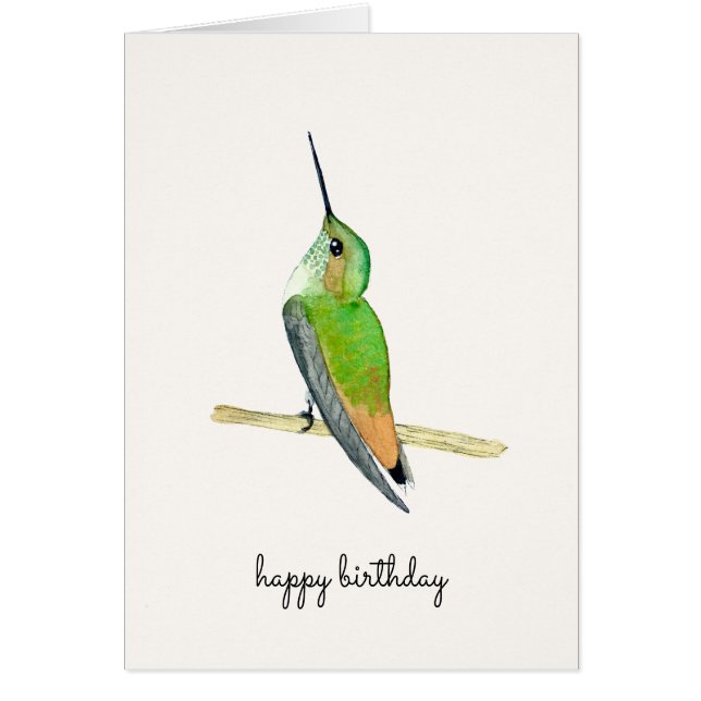Allens Hummingbird Birthday Card Hälsningskort (Framsidan)