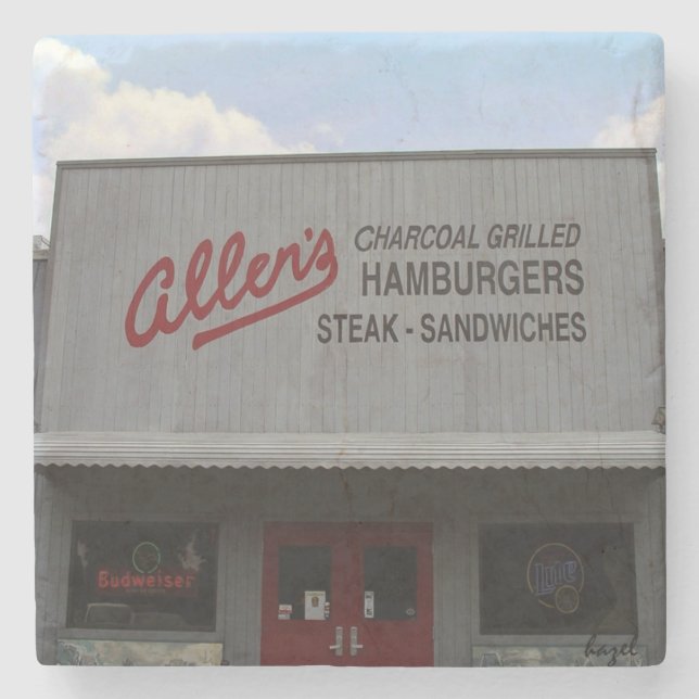 Allens Pub, Aten, Georgia Marble Underlägg. UGA Stenunderlägg (Framsidan)