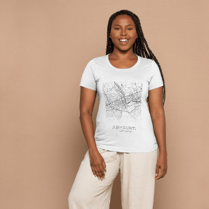 Allentown PA City Karta T Shirt