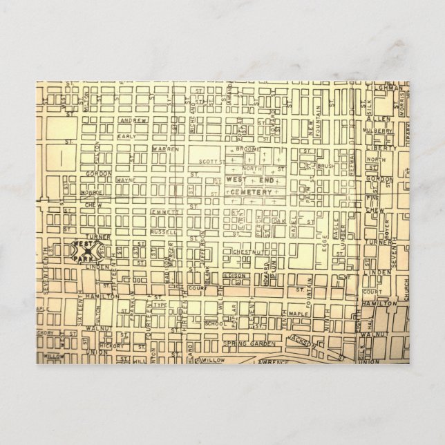 Allentown, PA Vintage Karta Vykort (Framsida)