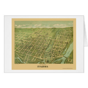 Allentown panorama- karta för PA - 1879 Hälsningskort