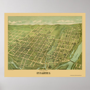 Allentown panorama- karta för PA - 1879 Poster