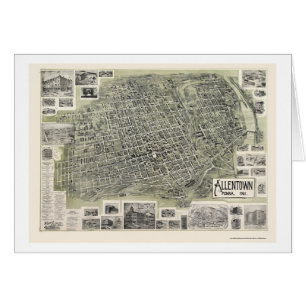 Allentown panorama- karta för PA - 1901 Hälsningskort
