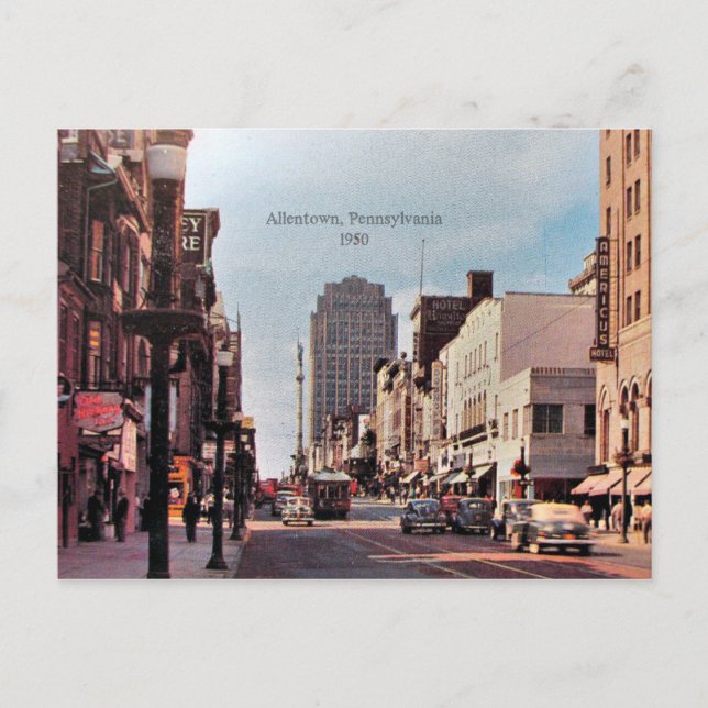 Allentown, Pennsylvania 1950 Vykort (Framsida)