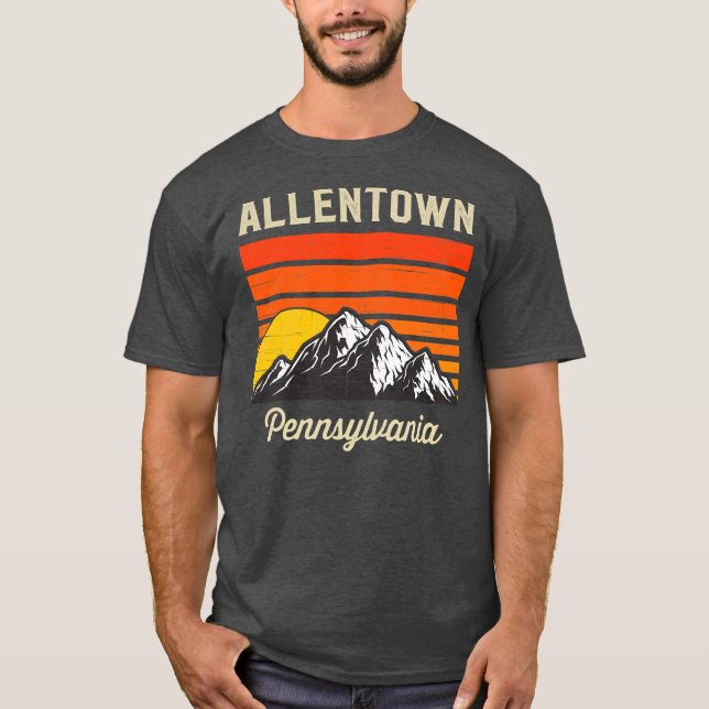 Allentown Pennsylvania Retro City State USA  T Shirt (Framsida)