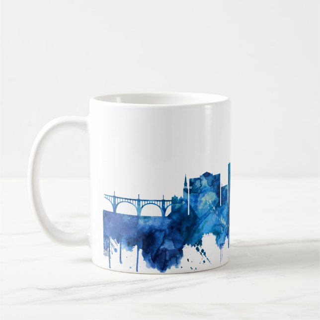 Allentown Pennsylvania Skyline Blue Kaffemugg (Vänster)