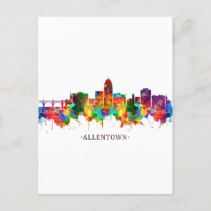 Allentown Pennsylvania Skyline Helg Vykort