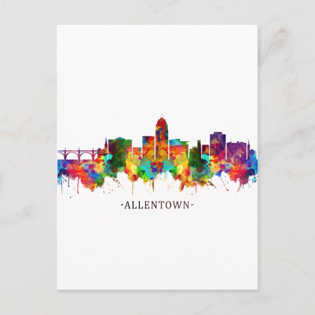 Allentown Pennsylvania Skyline Helg Vykort (Framsida)