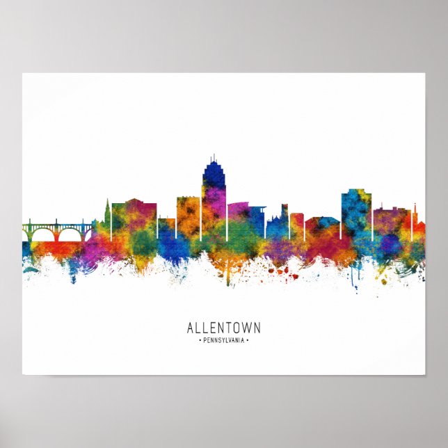 Allentown Pennsylvania Skyline Poster (Framsidan)