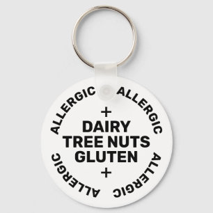Allergen för enkel vit svart Akut Nyckelring