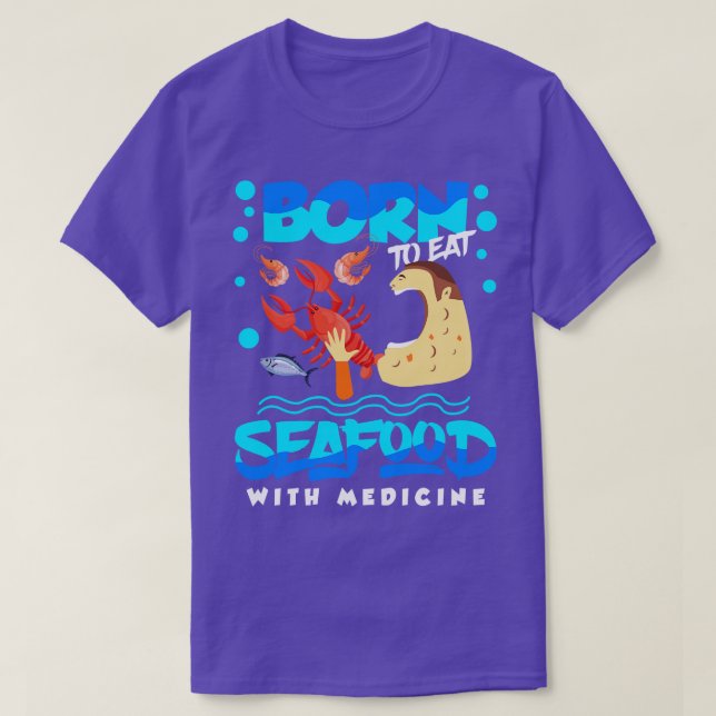 Allergi från skaldjur född för att äta mat med med t shirt (Design framsida)