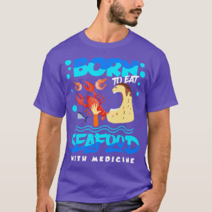 Allergi från skaldjur född för att äta mat med med t shirt