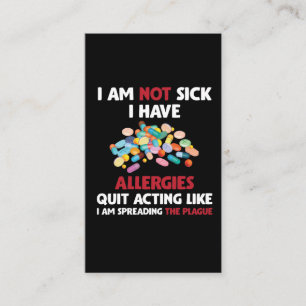 Allergi Suffer Joke Allergiska Humor Allergika Visitkort