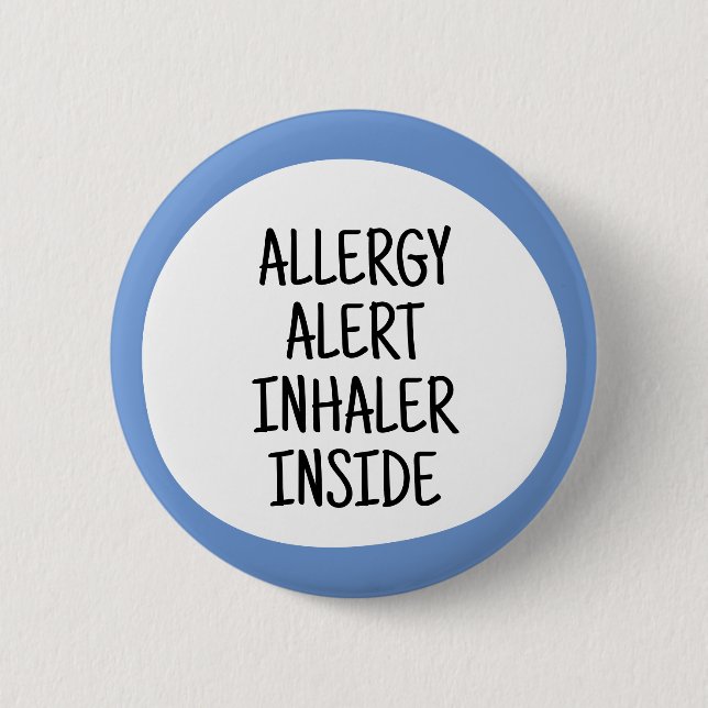 Allergi Varning Inhalator Inuti Knapp (Framsida)