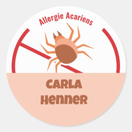 Allergie Acariens Classic Round Sticker Runt Klistermärke