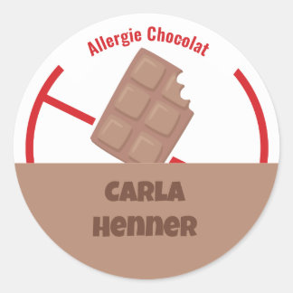 Allergie Chocolat Runt Klistermärke