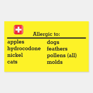 Allergier Rektangulärt Klistermärke